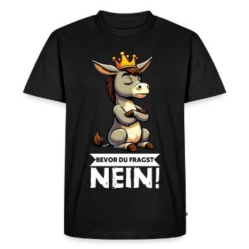 Avant que vous ne demandiez Pas d’âne Porte-âne Âne - T-shirt Premium bio Homme - noir - Devant - Nico (187cm)