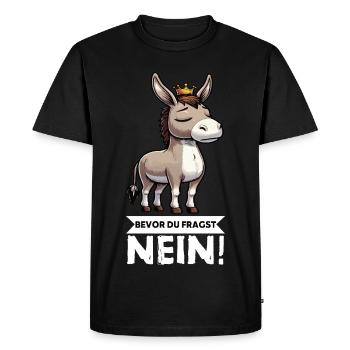 Avant que vous ne demandiez Pas d’âne Porte-âne Âne - T-shirt Premium bio Homme - noir - Devant - Nico (187cm)