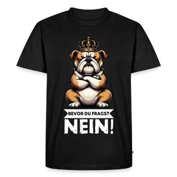 Before you ask No English Bulldog Bully - Men's Premium Organic T-Shirt - black - Front - Nico (187cm)