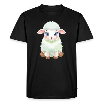 Pastel Lamb Fluffy - Men's Premium Organic T-Shirt - black - Front - Nico (187cm)