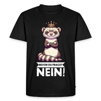 Avant que vous ne demandiez. Pas de furet-furet propriétaire - T-shirt Premium bio Homme - noir - Devant - Nico (187cm)