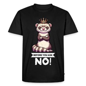 Avant de demander à Ferret Furet Propriétaire de Furet Rodent - T-shirt Premium bio Homme - noir - Devant - Nico (187cm)
