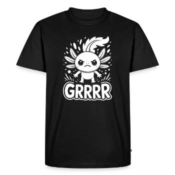 Grump Axolotl - T-shirt Premium bio Homme - noir - Devant - Nico (187cm)