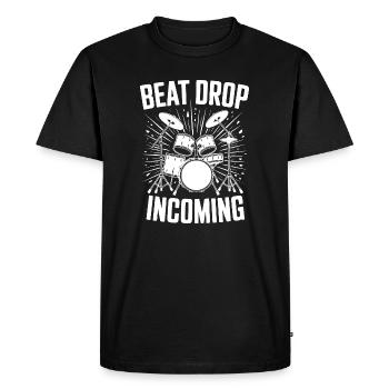 Schlagzeug Beat Drop Incoming Drumset Drums - Men's Premium Organic T-Shirt - black - Front - Nico (187cm)