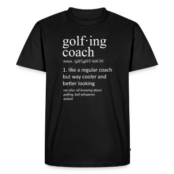 Définition de l’entraîneur de golf : Design amusant - T-shirt Premium bio Homme - noir - Devant - Nico (187cm)