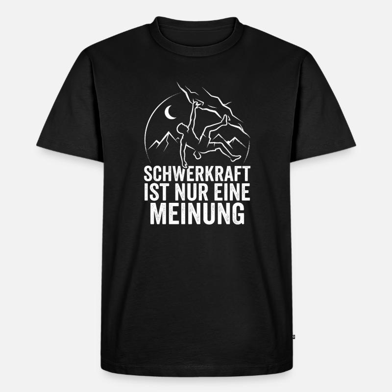 Klettern, Bouldern, Bergsteigen, Retro, Kletterer, - Männer Premium Bio T-Shirt - Schwarz