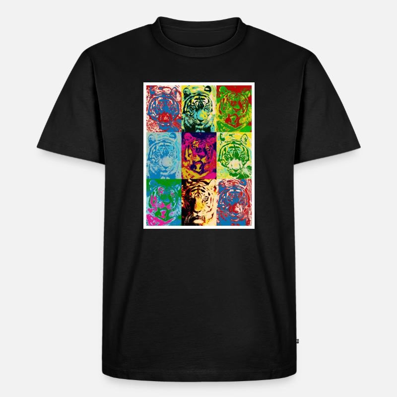 Tiger_4 - Männer Premium Bio T-Shirt - Schwarz