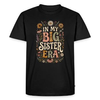In My Big Sister Era Retro | Big Sister Gift - Men's Premium Organic T-Shirt - black - Front - Nico (187cm)
