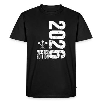 Darts Champion 2026, Kreisliga Shirt White - Men's Premium Organic T-Shirt - black - Front - Nico (187cm)