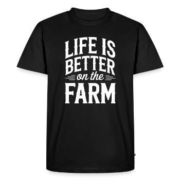 La vie est meilleure à la ferme - T-shirt Premium bio Homme - noir - Devant - Nico (187cm)