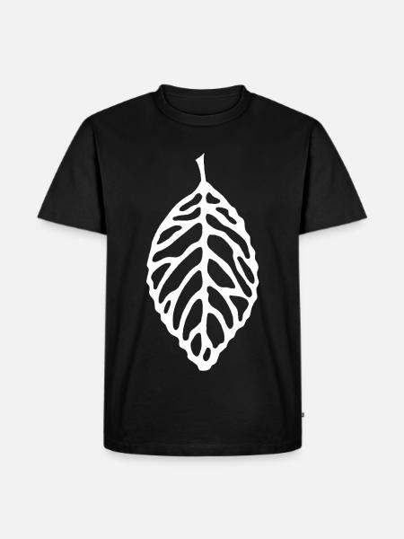 Weißes Waldblatt - Männer Premium Bio T-Shirt - Schwarz