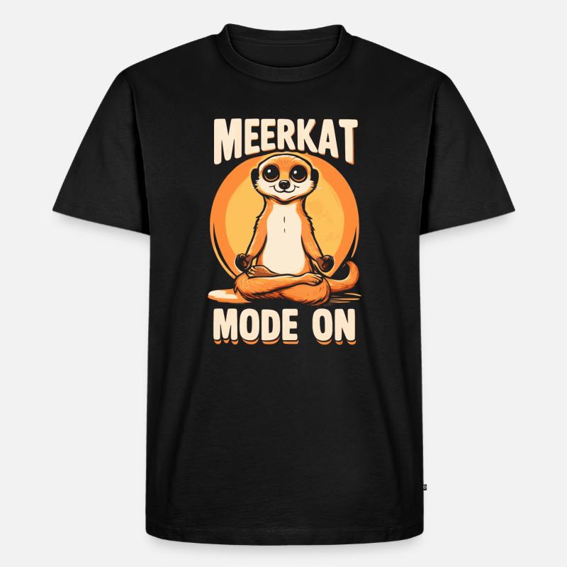 Erdmännchen Méditation Yoga - Mode Suricate activé - T-shirt Premium bio Homme - noir
