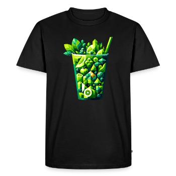 Smoothie vert géométrique : une conception artistique rafraîchissante - T-shirt Premium bio Homme - noir - Devant - Nico (187cm)