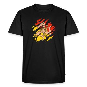 Sicile Drapeau Italie Palerme Trinacria fissures - T-shirt Premium bio Homme - noir - Devant - Nico (187cm)