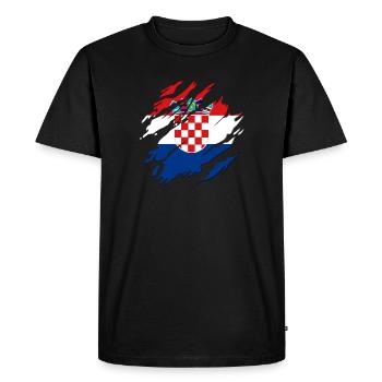 Croatie Drapeau de l’Adriatique Zagreb Drapeau croate - T-shirt Premium bio Homme - noir - Devant - Nico (187cm)