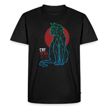 Cat, Neko et ネコ - T-shirt Premium bio Homme - noir - Devant - Nico (187cm)