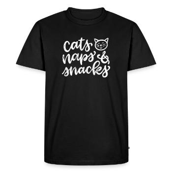 CATS NAP SLEEPING SNACKS DOUX MOTIF DE DICTON - T-shirt Premium bio Homme - noir - Devant - Nico (187cm)