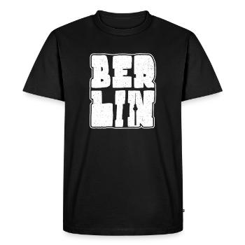 Berlin Souvenir Design Capital Berlin - T-shirt Premium bio Homme - noir - Devant - Nico (187cm)