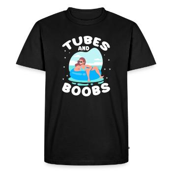 Tubes Et Seins Tube Flotteur De Rivière Flottante - T-shirt Premium bio Homme - noir - Devant - Nico (187cm)
