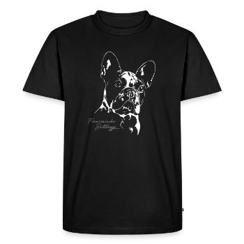 FRANÇAIS bulldog portrait - T-shirt Premium bio Homme - noir - Devant - Nico (187cm)