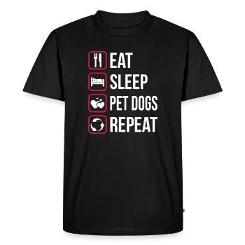 Manger Slepp Pet Dog Repeat - T-shirt Premium bio Homme - noir - Devant - Nico (187cm)