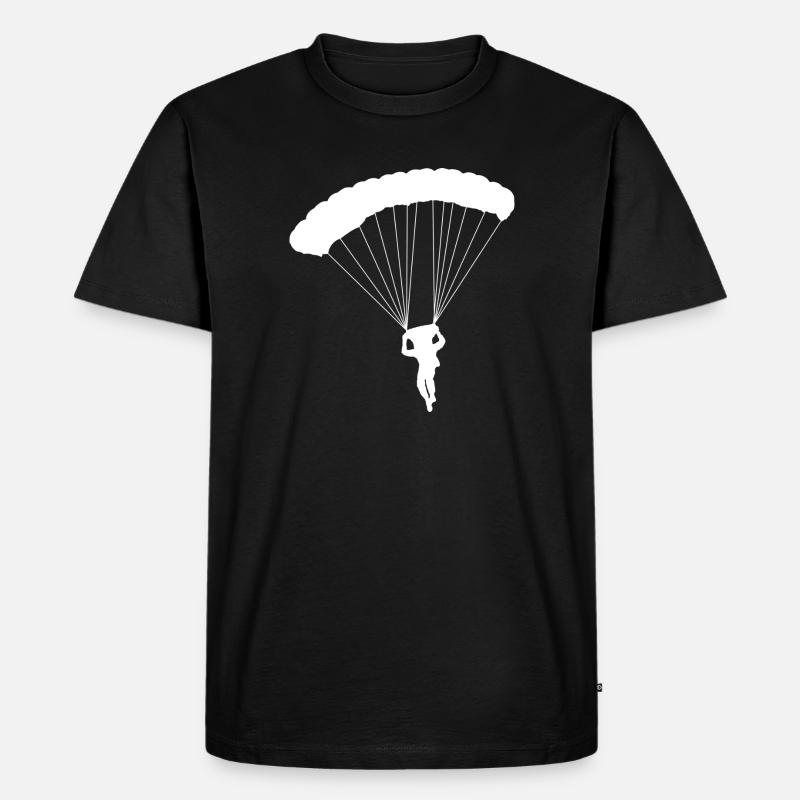 Fallschirm - Männer Premium Bio T-Shirt - Schwarz