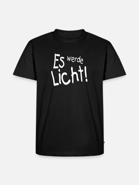 es werde Licht - Männer Premium Bio T-Shirt - Schwarz