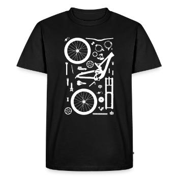 Parties du vélo - T-shirt Premium bio Homme - noir - Devant - Nico (187cm)
