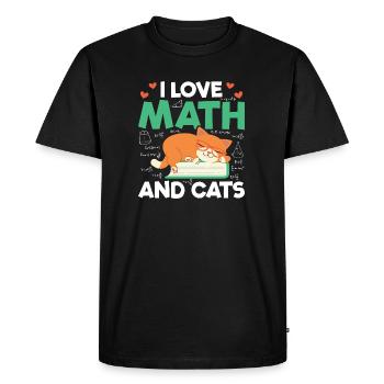 I Love Math And Cats Mathematics Cat Lover Formula - Men's Premium Organic T-Shirt - black - Front - Nico (187cm)