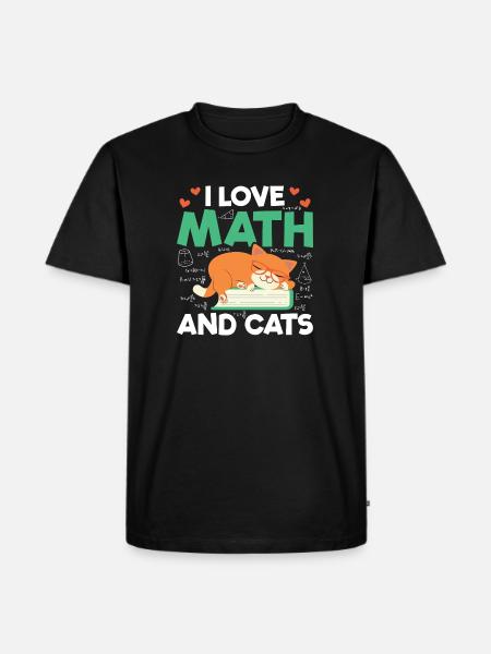 Uwielbiam matematykę i koty Matematyka Formuła miłośnika kotów - Herre Premium økologisk T-shirt - sort