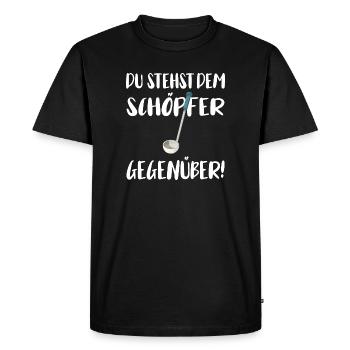 You face the Creator - Men's Premium Organic T-Shirt - black - Front - Nico (187cm)