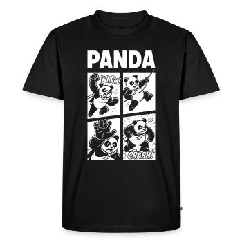 Panda Hero Comic Action - T-shirt Premium bio Homme - noir - Devant - Nico (187cm)