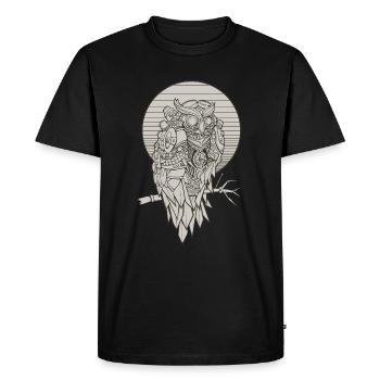 Steampunk owl owl mechanical geometric - Men's Premium Organic T-Shirt - black - Front - Nico (187cm)