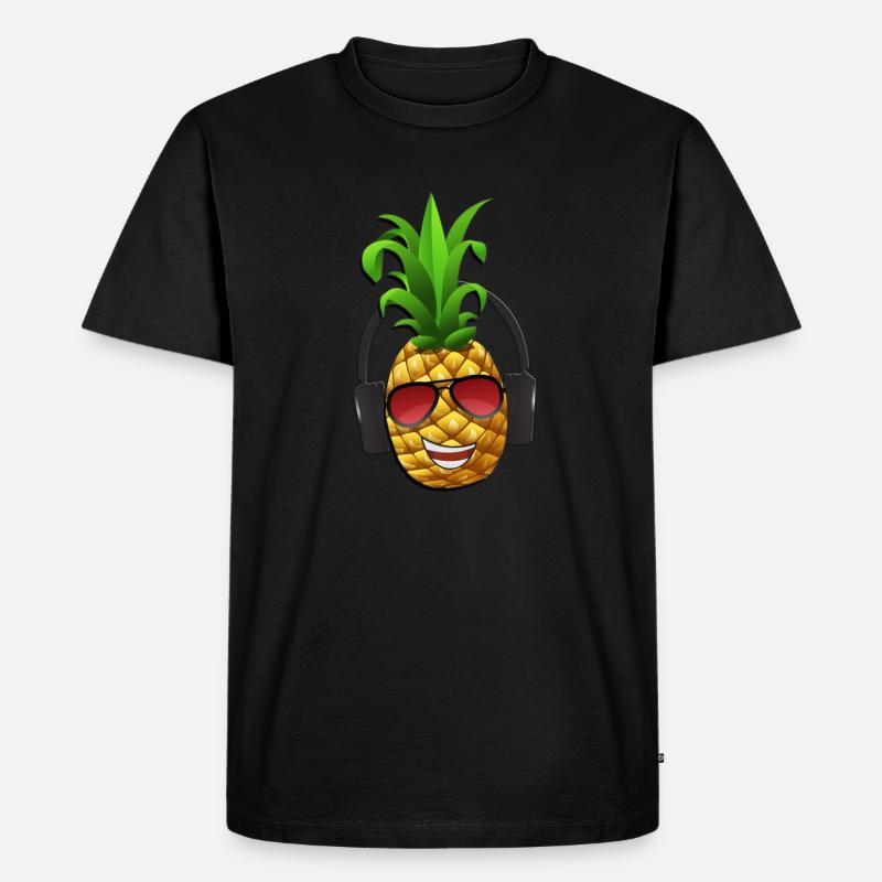 Fröhliche Ananas - Männer Premium Bio T-Shirt - Schwarz