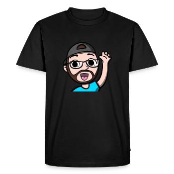 Funny Hi Emoji comic design by gaming streamer - Men's Premium Organic T-Shirt - black - Front - Nico (187cm)