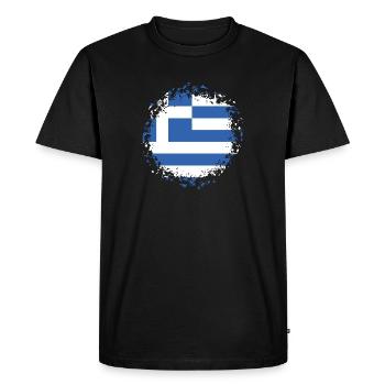 Greece Flag Hellas Athens Greek Flag - Men's Premium Organic T-Shirt - black - Front - Nico (187cm)