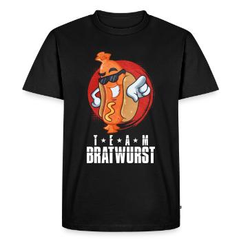 Bratwurst as a gift - Men's Premium Organic T-Shirt - black - Front - Nico (187cm)