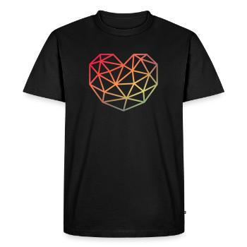 Polygon Heart Gradient Colorful Love Music Romance - Men's Premium Organic T-Shirt - black - Front - Nico (187cm)