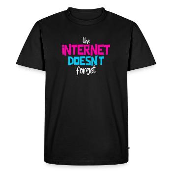 The Internet Does Not Forget - Funny Nerd Design - Men's Premium Organic T-Shirt - black - Front - Nico (187cm)