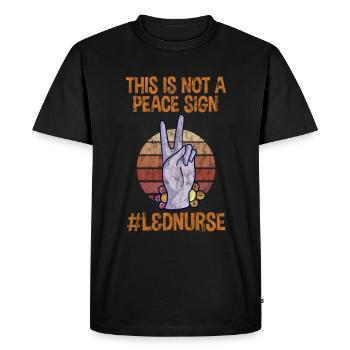 this is not a peace sign, L&D nurse 3 - Men's Premium Organic T-Shirt - black - Front - Nico (187cm)