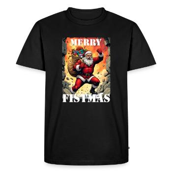 Joyeux Noël Père Noël Noël Humour - T-shirt Premium bio Homme - noir - Devant - Nico (187cm)