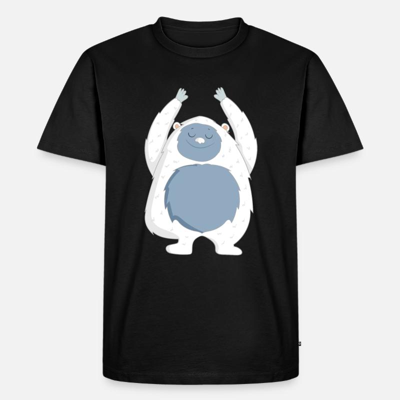 Yeti - Männer Premium Bio T-Shirt - Schwarz