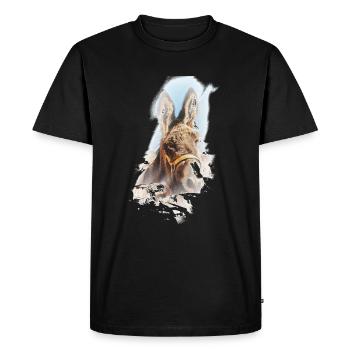 donkey - Men's Premium Organic T-Shirt - black - Front - Nico (187cm)
