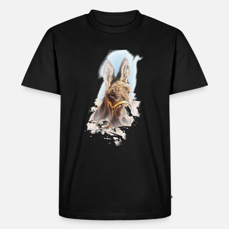Esel - Männer Premium Bio T-Shirt - Schwarz