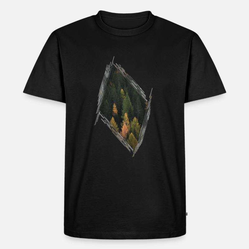 Wald - Männer Premium Bio T-Shirt - Schwarz