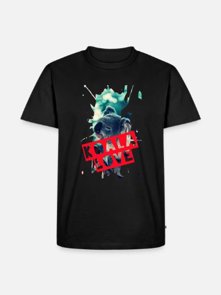 Koala - Männer Premium Bio T-Shirt - Schwarz