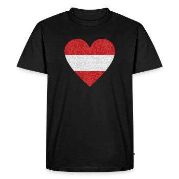 Autriche drapeau coeur polygone Autriche Vienne Alpes - T-shirt Premium bio Homme - noir - Devant - Nico (187cm)