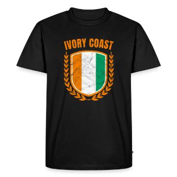 Côte d’Ivoire - T-shirt Premium bio Homme - noir - Devant - Nico (187cm)