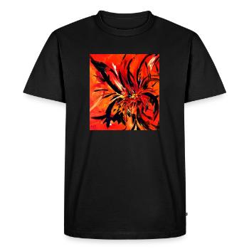 Fleur rouge flamboyante - T-shirt Premium bio Homme - noir - Devant - Nico (187cm)