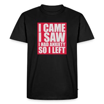 J’avais de l’anxiété en disant - T-shirt Premium bio Homme - noir - Devant - Nico (187cm)